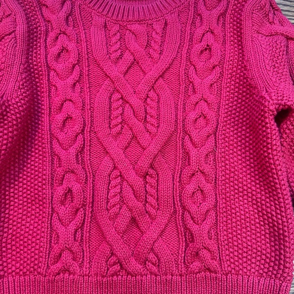 Baby GAP Kids Solid Christmas Holiday Red Cable Knit Sweater Size 18-24 Months - Picture 4 of 10